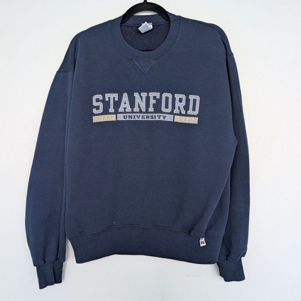 Vtg Russell Athletic Stanford Collegiate Embroidered Crewneck Sweatshirt Sz M